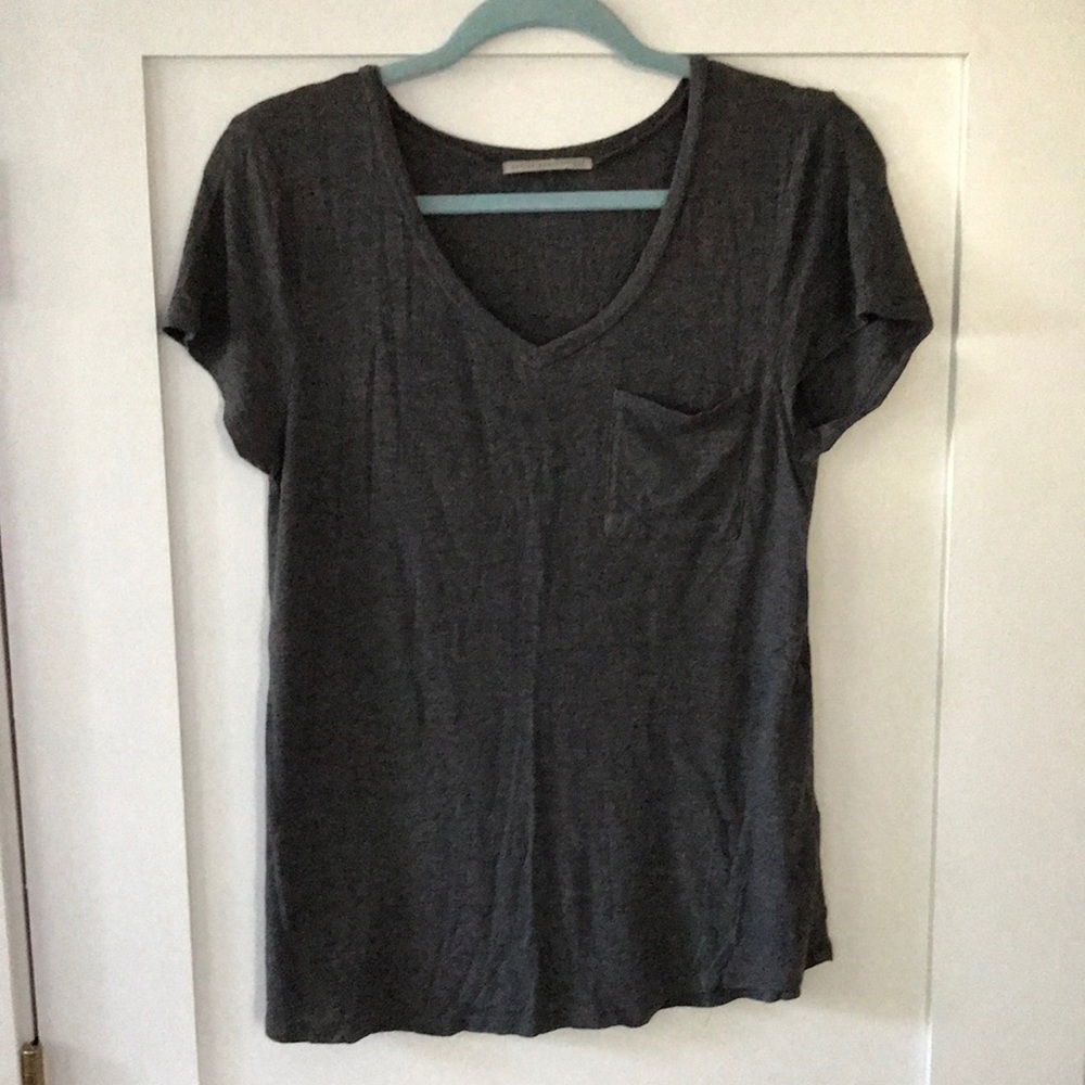 Active Basic Gray V-Neck Tee